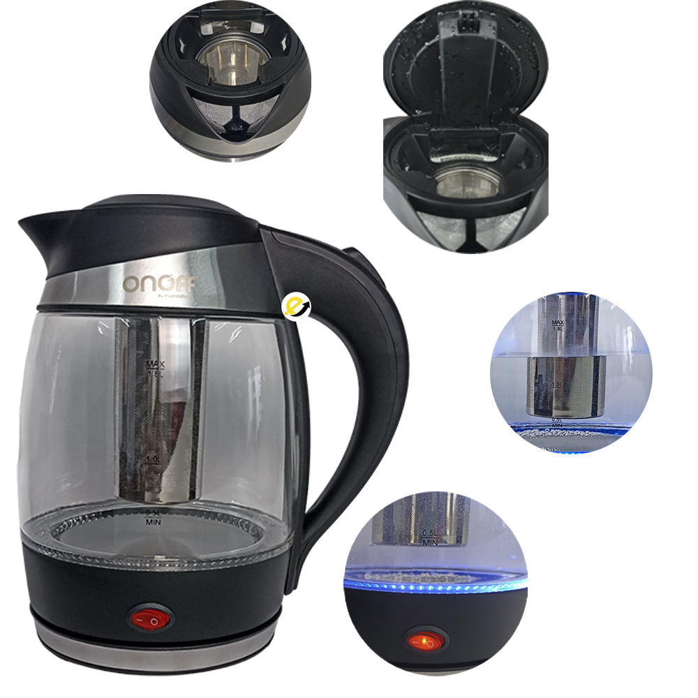 Hervidor Electrico De Agua 1.8L Con Infusor Onoff