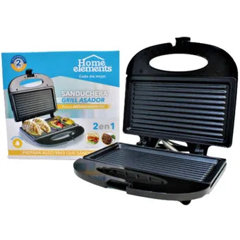 Sanduchera 2 en 1 Home Elements Grill Antiadherente